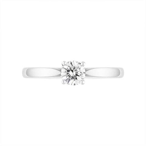 Platinum 0.50ct Diamond Round Brilliant Cut Solitaire Ring