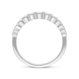 Platinum 0.50ct Diamond Rubover Set Graduating Half Eternity Ring