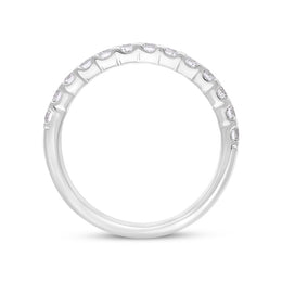 Platinum 0.51ct Diamond Square Claw Half Eternity Ring