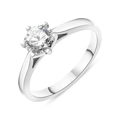 Platinum 0.60ct Diamond Round Brilliant Cut Solitaire Ring FEU-2410