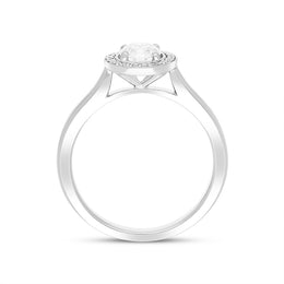 Platinum 0.61ct Diamond Round Cluster Ring