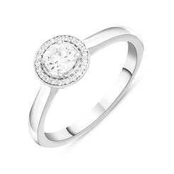 Platinum 0.61ct Diamond Round Cluster Ring, FEU-2694.