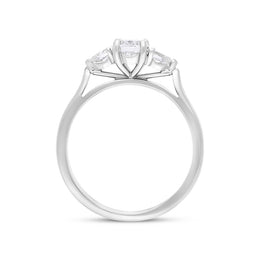 Platinum 0.62ct Diamond Mixed Cut Three Stone Ring