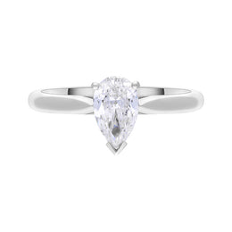 Platinum 0.71ct Diamond GIA Certified Pear Cut Solitaire Ring