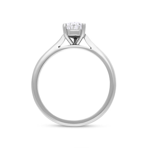 Platinum 0.71ct Diamond GIA Certified Pear Cut Solitaire Ring