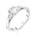 Platinum 0.72ct Diamond Oval and Pear Cut Three Stone Ring