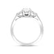 Platinum 0.72ct Diamond Oval and Pear Cut Three Stone Ring