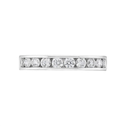 Platinum 0.75ct Diamond Channel Set Half Eternity Ring