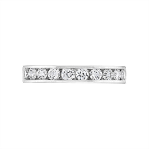 Platinum 0.75ct Diamond Channel Set Half Eternity Ring