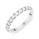 Platinum 0.78ct Diamond Square Claw Half Eternity Ring FEU-2790