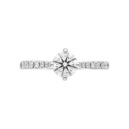 Platinum 0.84ct Diamond Shoulder Solitaire Ring FEU-2578_2