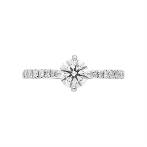 Platinum 0.84ct Diamond Shoulder Solitaire Ring FEU-2578_2