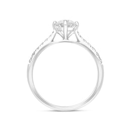 Platinum 0.84ct Diamond Shoulder Solitaire Ring FEU-2578_3