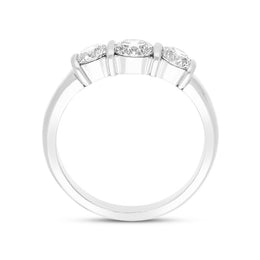 Platinum 1.03ct Diamond Round Brilliant Cut Three Stone Bar Set Ring