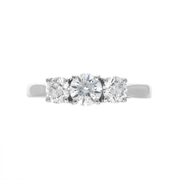 Platinum 1.03ct Diamond Three Stone Ring, FEU-1206_2