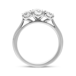 Platinum 1.03ct Diamond Three Stone Ring, FEU-1206_3