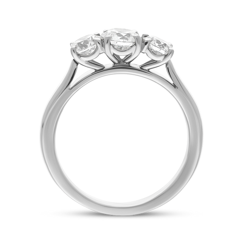 Platinum 1.03ct Diamond Three Stone Ring, FEU-1206_3