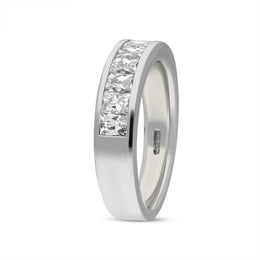 Platinum 1.16ct Diamond Channel Set Half Eternity Ring, FEU-2454_3