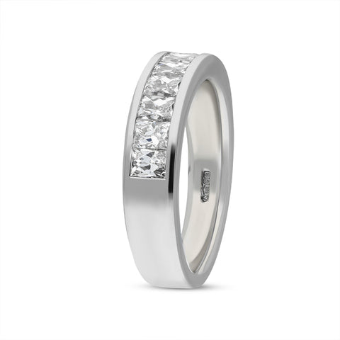 Platinum 1.16ct Diamond Channel Set Half Eternity Ring, FEU-2454_3