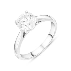 Platinum 1.50ct Diamond Round Brilliant Cut Solitaire Ring, FEU-1737