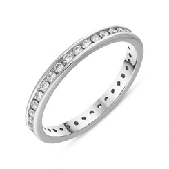 Platinum Diamond Channel Set Full Eternity Ring, FEU-2455