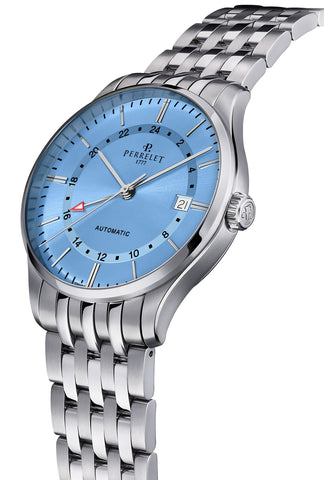Perrelet Weekend GMT Ice Blue Bracelet Watch