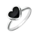 00143801 W Hamond Sterling Silver Whitby Jet Heart Ring, R1047.