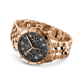 Breitling Classic AVI 42 P-51 Mustang Red Gold Bracelet Watch