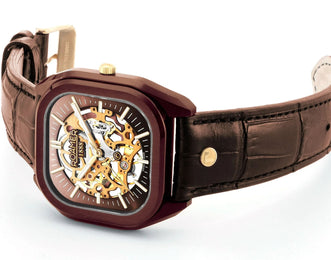 Roamer Mechano Brown Skeleton Watch