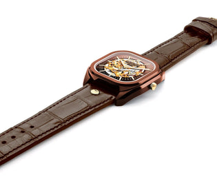 Roamer Mechano Brown Skeleton Watch