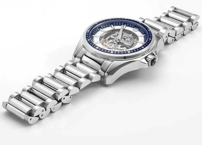 Roamer Rockshell Mark III Skeleton Blue Watch