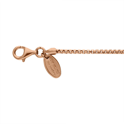 Rose Gold Plated Sterling Silver 24 Inch Box Chain