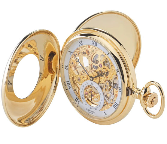 Rapport Pocket Watch Mechanical Half Hunter Gold Tone