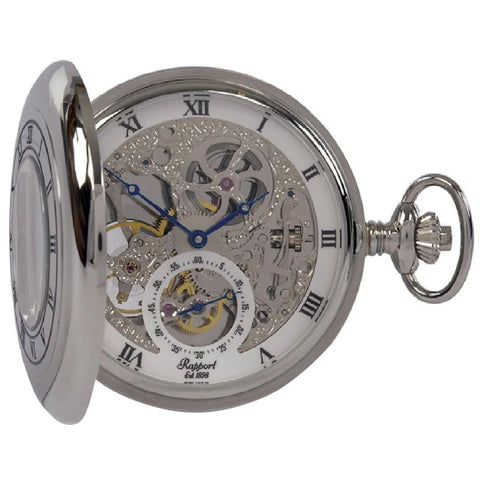 Rapport Pocket Watch Mechanical Half Hunter Silver Tone