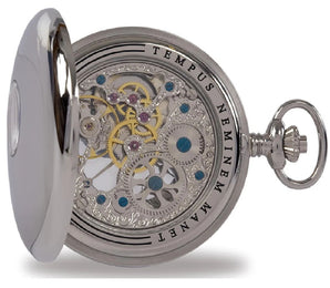 Rapport Pocket Watch Mechanical Half Hunter Silver Tone PW45