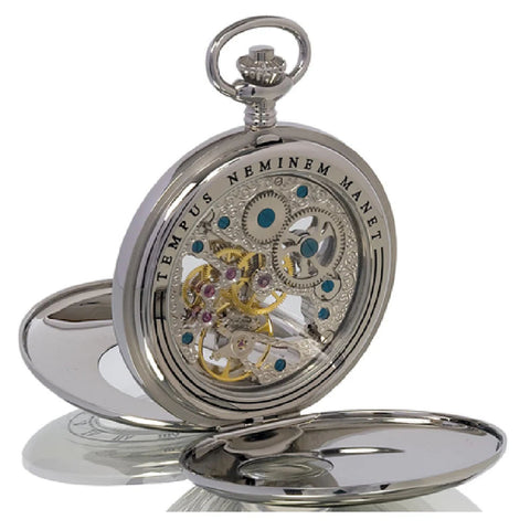 Rapport Pocket Watch Mechanical Half Hunter Silver Tone