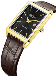 Rotary Ultra Slim Rectangular Mens Watch