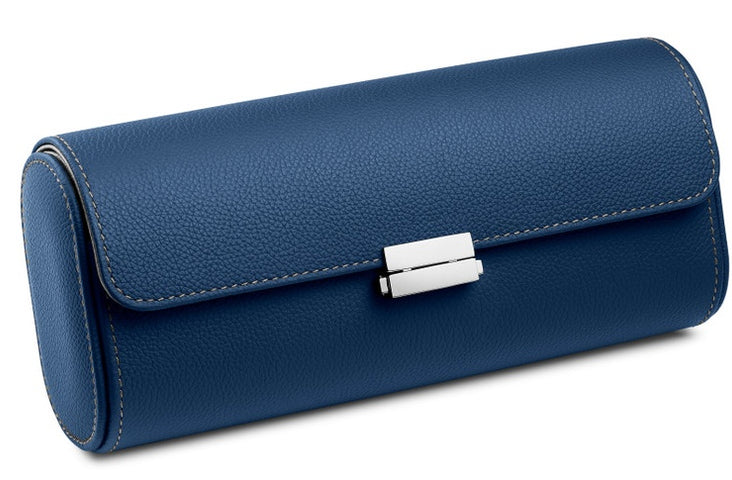 Scatola del Tempo Watch Case Viaggio Pochette Blue Off White