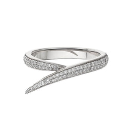 Shaun Leane Interlocking 18ct White Gold Diamond Single Ring, IM005.WGWHRZ.