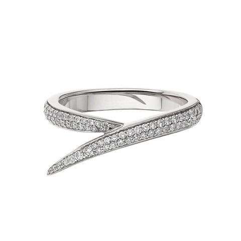 Shaun Leane Interlocking 18ct White Gold Diamond Single Ring, IM005.WGWHRZ.