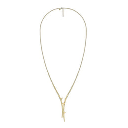 Shaun Leane Rose Thorn Yellow Gold Vermeil Sterling Silver Drop Lariat Necklace, RT019.YVNANOS