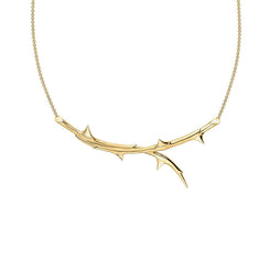 Shaun Leane Rose Thorn Yellow Gold Vermeil Sterling Silver Horizontal Necklace, RT018.YVNANOS