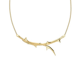 Shaun Leane Rose Thorn Yellow Gold Vermeil Sterling Silver Horizontal Necklace, RT018.YVNANOS