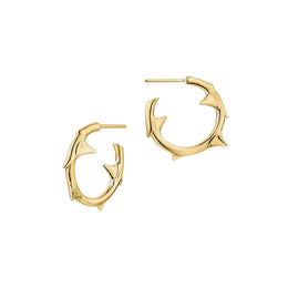 Shaun Leane Rose Thorn Yellow Gold Vermeil Sterling Silver Small Hoop Earrings, RT023.YVNAEOS