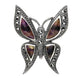 Sterling Silver Whitby Jet Marcasite Four Stone House Style Butterfly Brooch M327