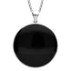 00103722 C W Sellors Silver Whitby Jet and Dark Mother of Pearl Large Round Union Jack Necklace, P2224.