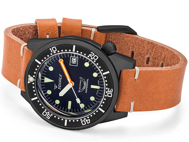 Squale 1521 PVD Leather Watch