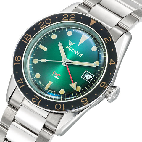 Squale Watch SUB-39 GMT Vintage Green Bracelet