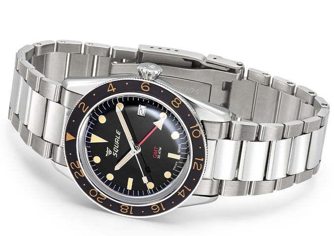 Squale Watch Sub-39 GMT Vintage Black Bracelet