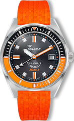 Squale Matic S Orange Mosaic Rubber Watch MATICBKOBK.MROR